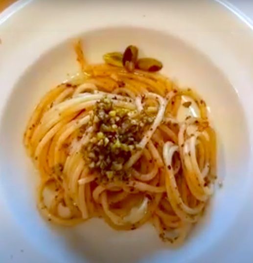 Lucia's Spaghetti with IASA Colatura & Pistachios
